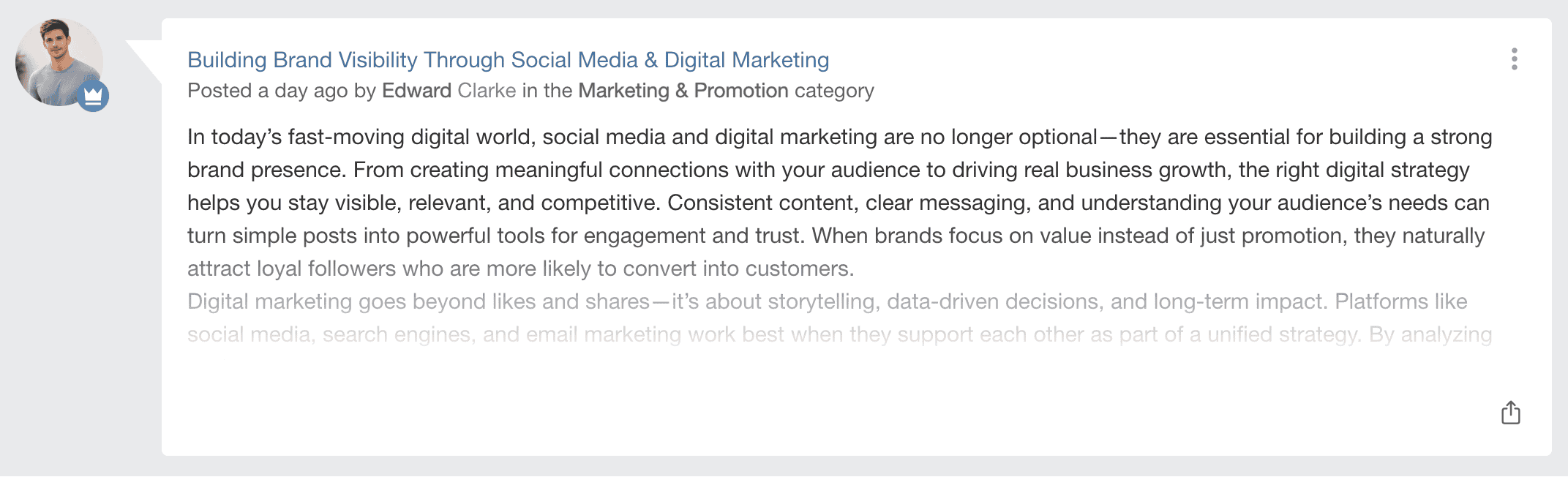 Collapsed post example